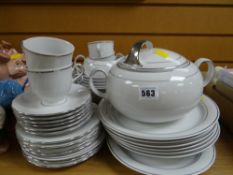 A modern German silver gilt-decorated tea & dinnerware