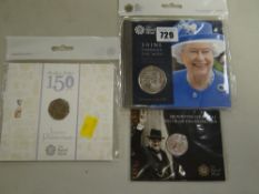 A Winston Churchill £20 fine silver coin together with a Shine Through the Ages coin & a Jemima