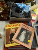 Boxed cordless drill, various Royal Commemorative publications