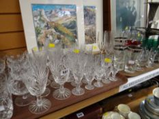 Two trays of various drinking glasses