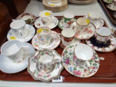 Twelve various patterned coffee cans & saucers including Coalport 'Indian Tree', Minton etc