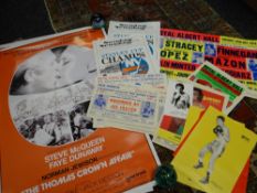 Parcel of various boxing ephemera including bouts from the Royal Albert Hall, 1974, photographs of