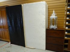 A pair of Rest Assured single mattresses with matching divan bases & brass effect headboards