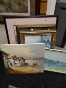 Parcel of circa 1970s oil paintings & prints etc