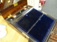 A neat rosewood & mother-of-pearl decorated writing box by W H Tooke of Liverpool