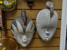 Two wooden carved tribal masks