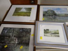 A framed limited edition print by M BROWNE, dated '85, entitled 'Wood's End' together with a smalle