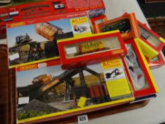 Collection of Hornby OO boxed accessories including operating tipper R8132, operating conveyor