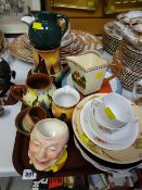 Tray of various china including Torquayware etc