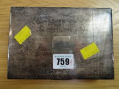 A hallmarked silver cigarette box