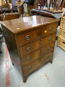 An early nineteenth century mahogany compact chest of four drawers, 79 x 63 x 47cms