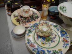 Royal Worcester 'Severn Street Cat' figure, Royal Doulton character plate, Mason's Strathmore dinner