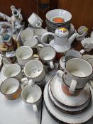 A parcel of floral decorated stoneware, dinner & teaware