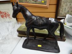 Bronze-type figure of a racehorse