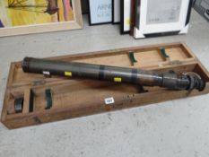 A vintage cased Ross of London telescope