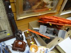 A vintage cased Beirette Junior camera, ethnic carving, tie press