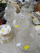 Parcel of various glass light shades