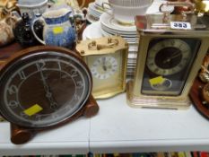 Three various mantel clocks