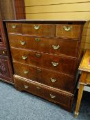 Early nineteenth century mahogany & banded chest of drawers, three short above four long