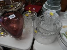 Art glass vase, cut glass vase, ice bucket etc