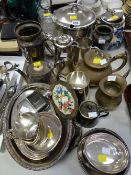 Quantity of EPNS & brassware mainly teapots etc