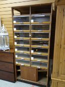 Drapery shop display cabinet, 199 x 90 x 47cms