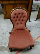 Victorian buttoned spoon-back chair