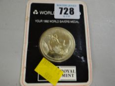 A Natwest World Savers black rhino medal, dated 1992
