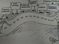 Parcel of BILL TIDY original drawings & cartoons, signed