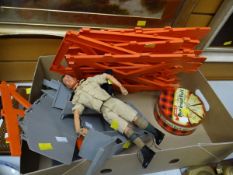 An Action Man doll together with accessories in a box etc