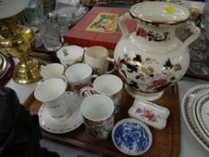 Large Mason's Mandalay twin-handled vase, Royal Crown Derby 'Derby Posy' pin dishes etc