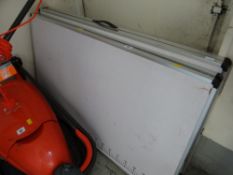 Two aluminium & laminate top trestle tables