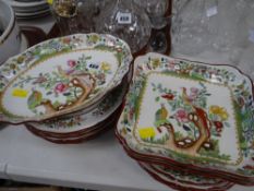 A parcel of late nineteenth century Spode 'Indian Tree' patterned dinnerware retailed by Waring &