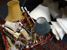 Parcel of various table lamps & shades E/T