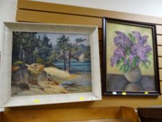 Framed oil on canvas of a seated female on a riverbank, signed J HENN, dated 1994 together with