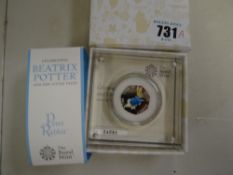 A 2017 Peter Rabbit silver proof 50p coin