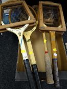 Vintage tennis & squash rackets