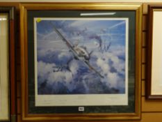 A limited edition print entitled 'A Wing & a Prayer, 15th September 1940' from original painting