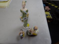 Royal Doulton figures 'Lorna', 'Golden Days' together with a Royal Worcester fugire of a child '