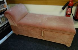 A pink draylon chaise / ottoman