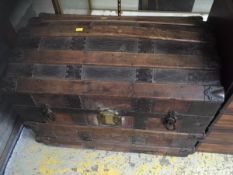 A vintage pine banded trunk