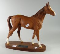 Beswick figure racehorse 'The Minstrel' with wooden plinth
