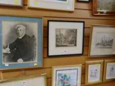 Signed watercolour of Porthkerry house by EMILY R PRINSEP, dated 1850 together with a print of a