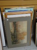 Collection of framed & unframed pictures