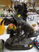 Spelter model of a rearing horse