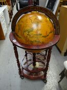 A globe-effect drinks cabinet