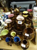 Collection of Creigiau pottery, lustreware including teaset, jugs etc