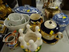 Collection of ceramic moulds, Spode Italian, biscuit barrel etc