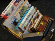 Box of various books related to drawing & three volumes relating to suburbs of Cardiff