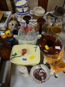 A parcel of mixed china including platters, stoneware etc